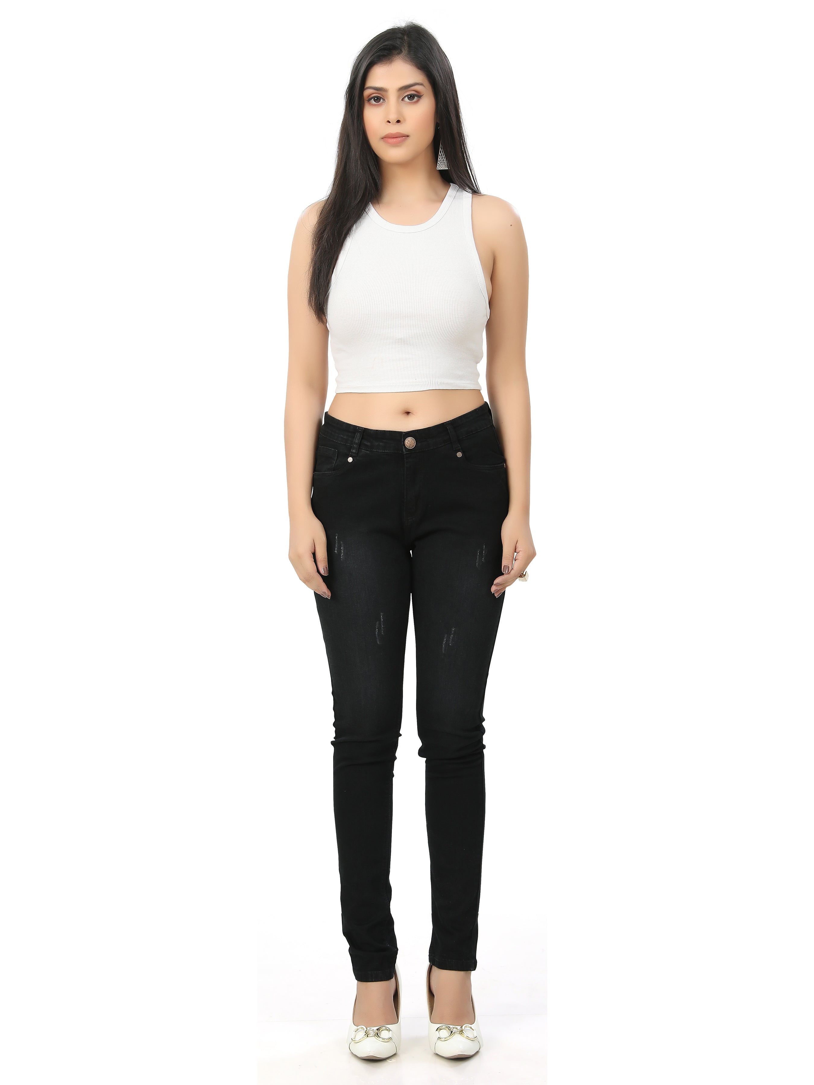 Regular Fit With Spray Denim Jeans