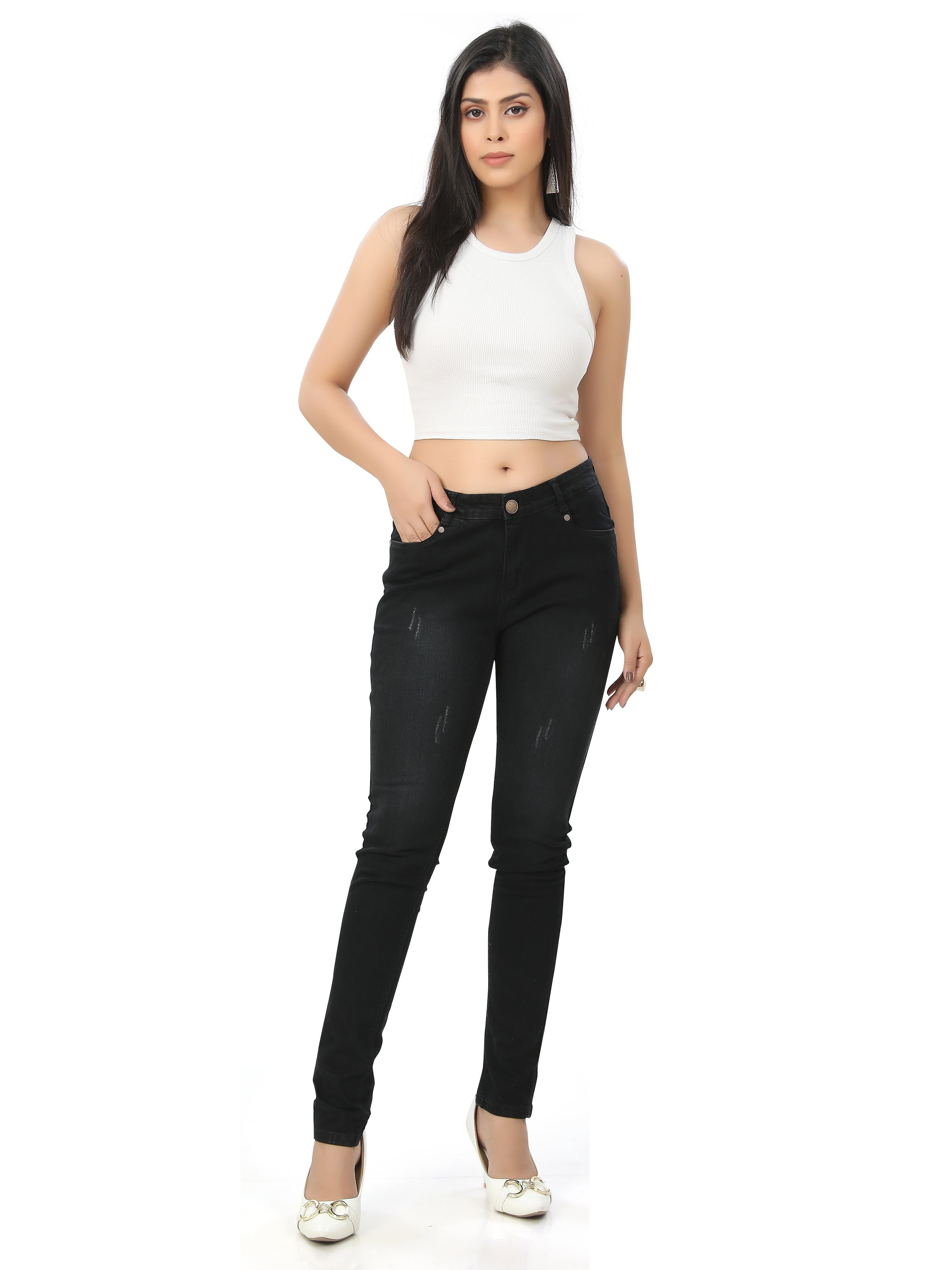 Regular Fit With Spray Denim Jeans