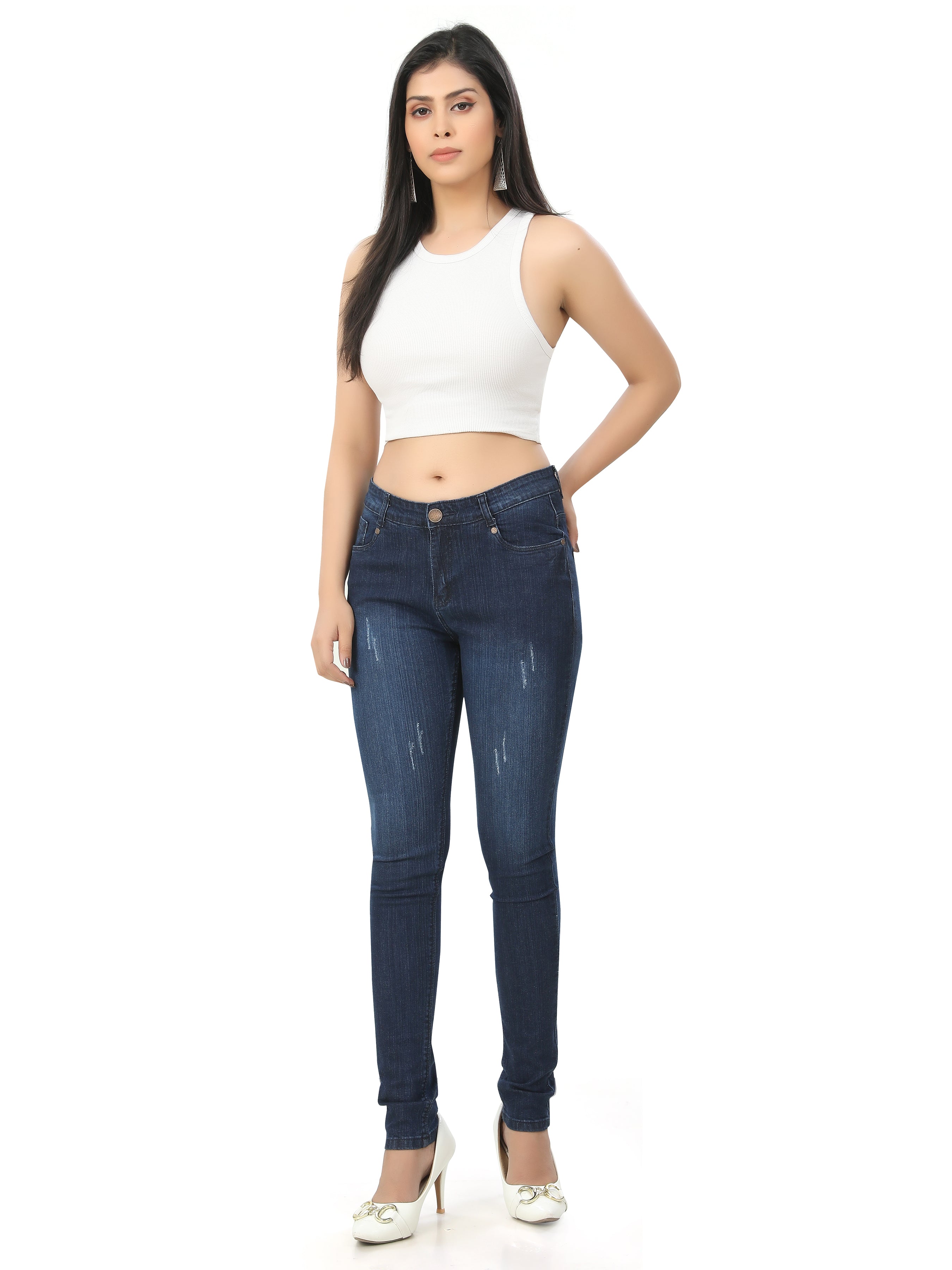 Regular Fit With Spray Denim Jeans