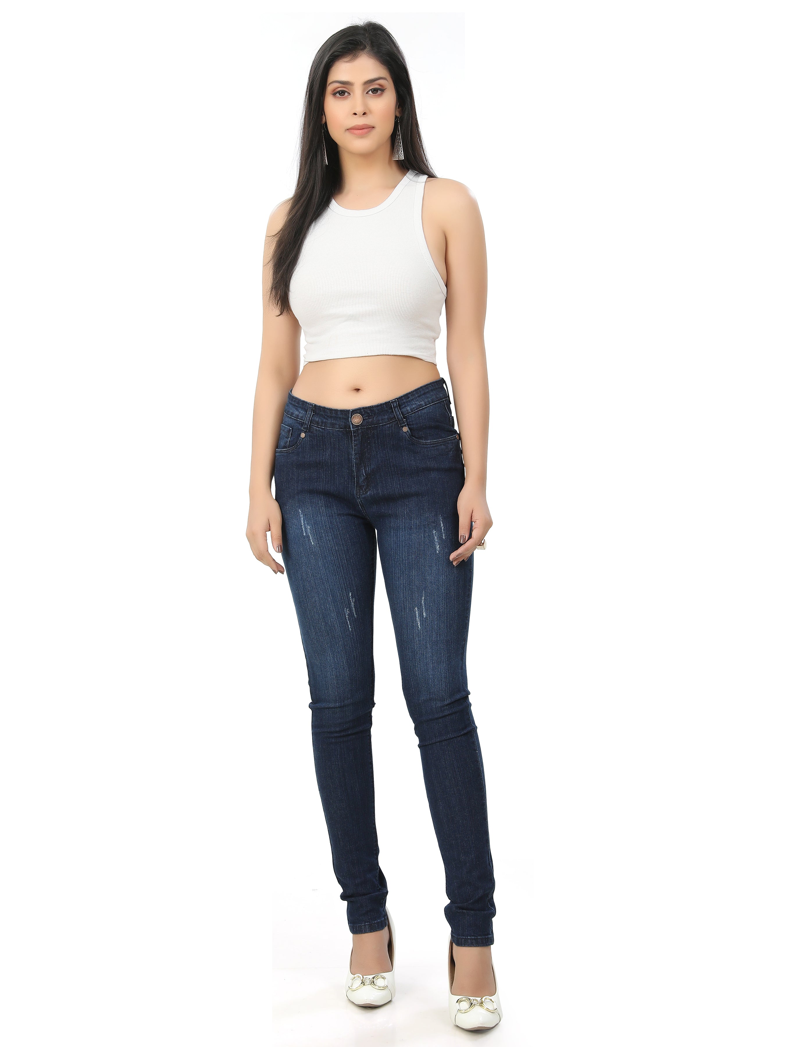 Regular Fit With Spray Denim Jeans