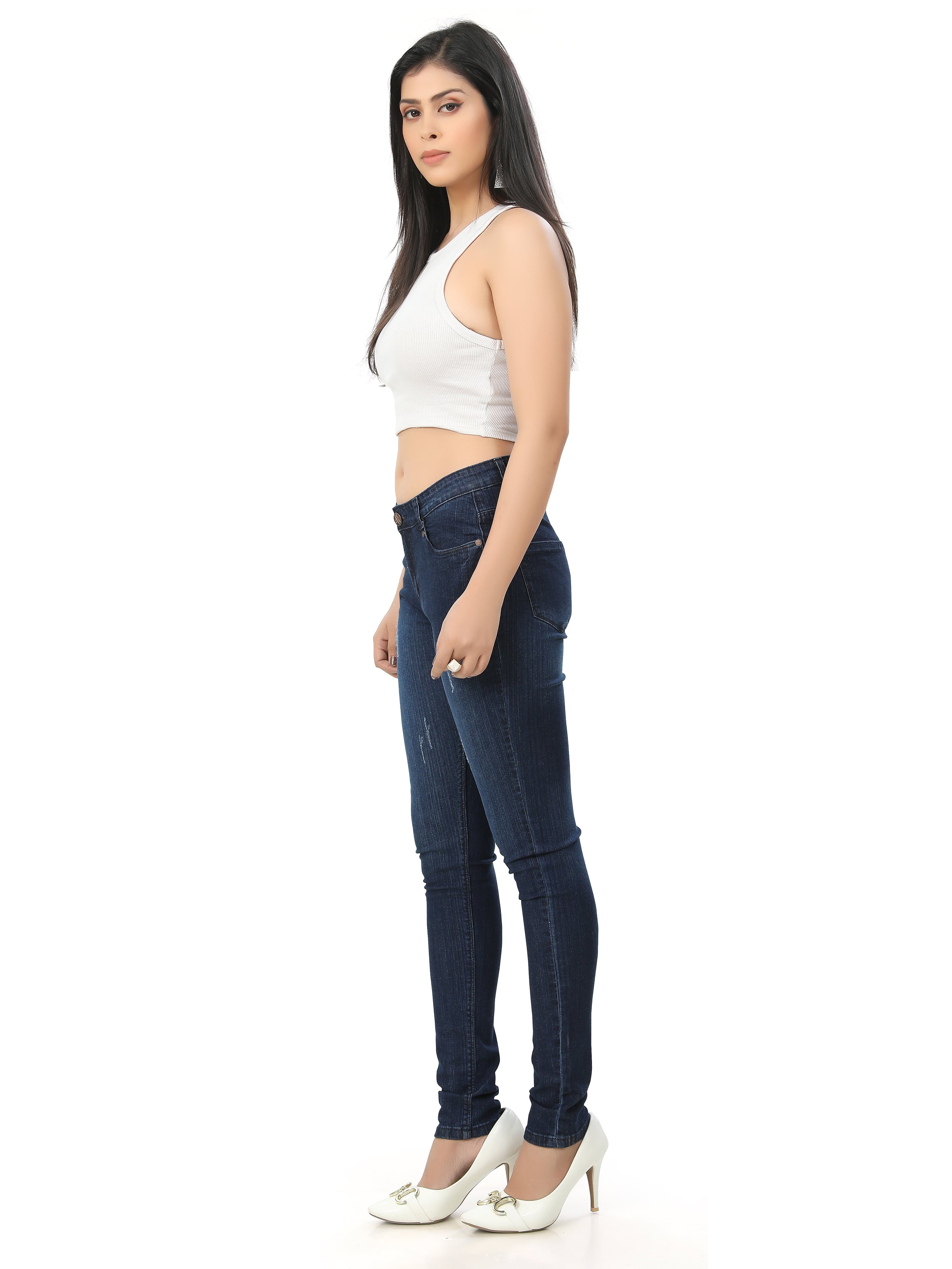 Regular Fit With Spray Denim Jeans